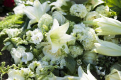 white funeral flowers